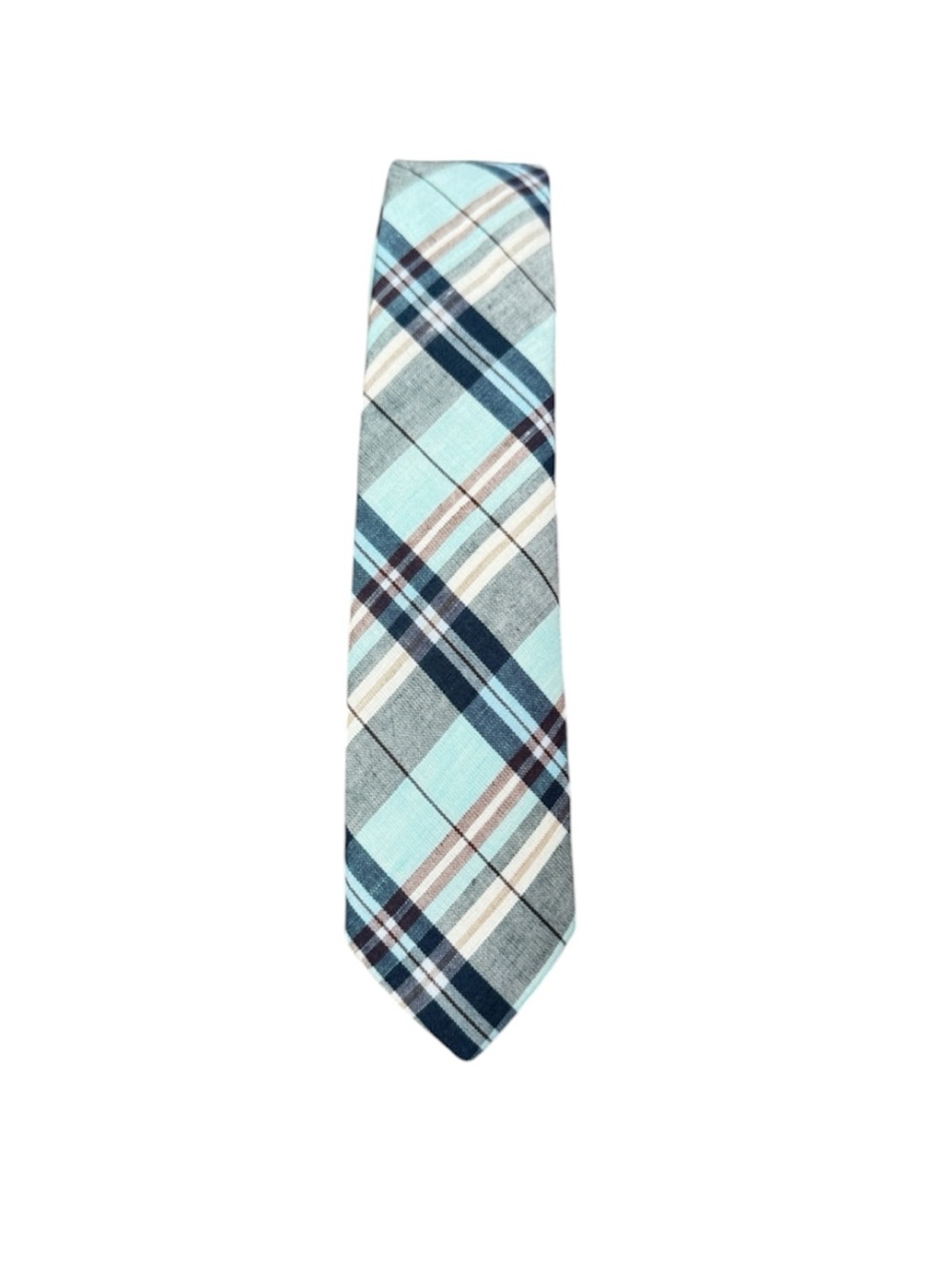 Men's Light Blue Plaid Tie- Barneys CO-OP